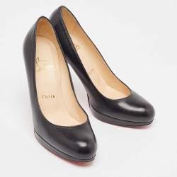Pre Owned Christian Louboutin Black Leather New Simple Pumps Size 35.5