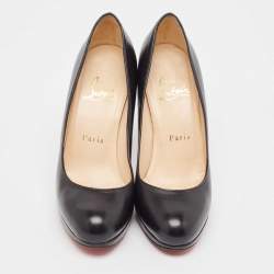 Pre Owned Christian Louboutin Black Leather New Simple Pumps Size 35.5