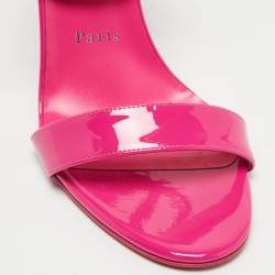 Pre Owned Christian Louboutin Pink Patent Lipgloss Ankle Strap Sandals Size 39