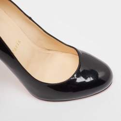 Christian Louboutin Black Patent Leather Simple Pumps Size 37.5