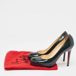 Christian Louboutin Green Patent Leather Simple Pumps Size 37.5