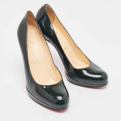 Christian Louboutin Green Patent Leather Simple Pumps Size 37.5