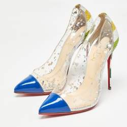 Christian Louboutin Multicolor Embossed Snakeskin, Patent and PVC Debout Pumps Size 40