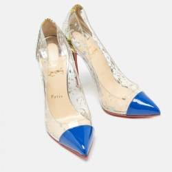 Christian Louboutin Multicolor Embossed Snakeskin, Patent and PVC Debout Pumps Size 40