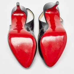 Christian Louboutin Black Patent Leather Fifi Slingback Pumps Size 38.5