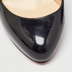 Christian Louboutin Black Patent Leather Fifi Slingback Pumps Size 38.5