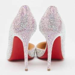 Christian Louboutin Silver/Pink Glitter Iriza Pumps Size 38