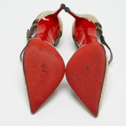 مملوكة مسبقًا Christian Louboutin Gold Leather Pointed Toe Pumps Size 36.5