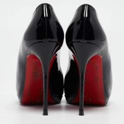 Pre Owned Christian Louboutin Black Patent New Simple  Pumps Size 38.5 