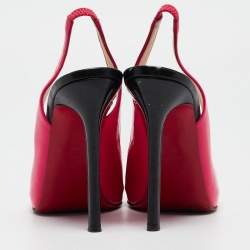 Christian Louboutin Multicolor Patent Leather Flo Slingback Pumps Size 37.5