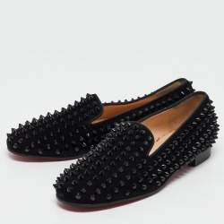 Christian Louboutin Black Suede Rollerboy Loafers Size 36.5