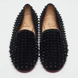 Christian Louboutin Black Suede Rollerboy Loafers Size 36.5