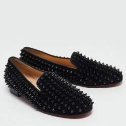 Christian Louboutin Black Suede Rollerboy Loafers Size 36.5