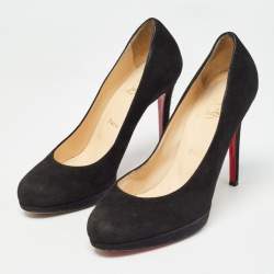 Christian Louboutin Black Suede New Simple Pumps Size 37.5