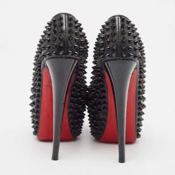 Christian Louboutin Black Patent Leather Daffodile Spike Pumps Size 37