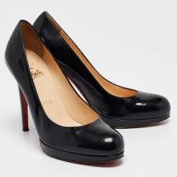 Christian Louboutin Black Patent Leather New Simple Pumps Size 37