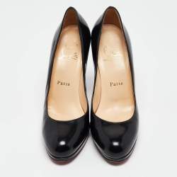 Christian Louboutin Black Patent Leather New Simple Pumps Size 37