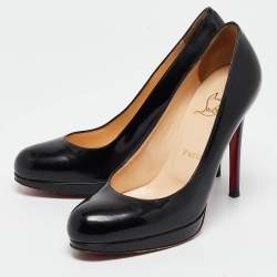 Christian Louboutin Black Patent Leather New Simple Pumps Size 37