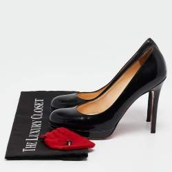 Christian Louboutin Black Patent Leather New Simple Pumps Size 37