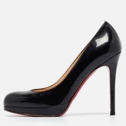 Christian Louboutin Black Patent Leather New Simple Pumps Size 37