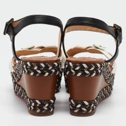 Christian Louboutin Tricolor Leather Lagoa Wedge Sandals Size 40