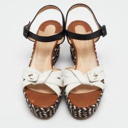 Christian Louboutin Tricolor Leather Lagoa Wedge Sandals Size 40
