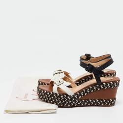 Christian Louboutin Tricolor Leather Lagoa Wedge Sandals Size 40