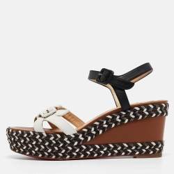 Christian Louboutin Tricolor Leather Lagoa Wedge Sandals Size 40