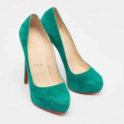 Christian Louboutin Green Suede Simple Pumps Size 37