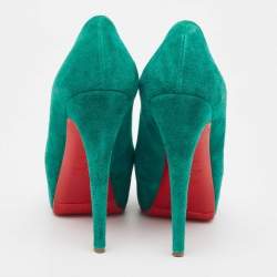 Christian Louboutin Green Suede Simple Pumps Size 37