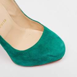 Christian Louboutin Green Suede Simple Pumps Size 37