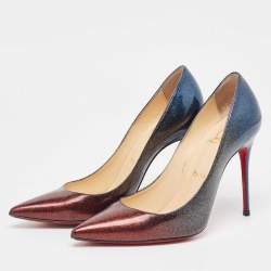 Pre Owned Christian Louboutin Metallic Patent Kate Pumps Size 36