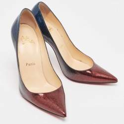 Pre Owned Christian Louboutin Metallic Patent Kate Pumps Size 36
