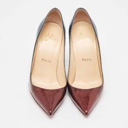 Pre Owned Christian Louboutin Metallic Patent Kate Pumps Size 36