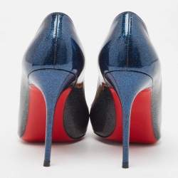 Pre Owned Christian Louboutin Metallic Patent Kate Pumps Size 36