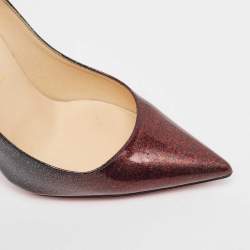 Pre Owned Christian Louboutin Metallic Patent Kate Pumps Size 36