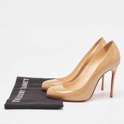 Christian Louboutin Beige Patent Leather Fifi Pumps Size 37.5