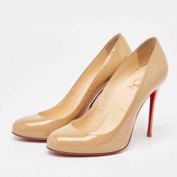 Christian Louboutin Beige Patent Leather Fifi Pumps Size 37.5