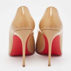 Christian Louboutin Beige Patent Leather Fifi Pumps Size 37.5