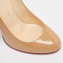 Christian Louboutin Beige Patent Leather Fifi Pumps Size 37.5