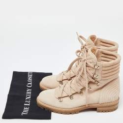 Pre Owned Christian Louboutin Beige Suede Mad Ankle Boots Size 39