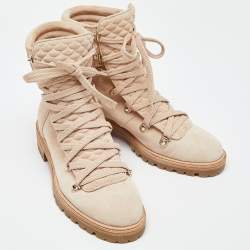 Pre Owned Christian Louboutin Beige Suede Mad Ankle Boots Size 39