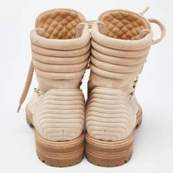 Pre Owned Christian Louboutin Beige Suede Mad Ankle Boots Size 39