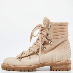 Pre Owned Christian Louboutin Beige Suede Mad Ankle Boots Size 39