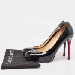 Christian Louboutin Black Patent Leather New Simple Pumps Size 37.5