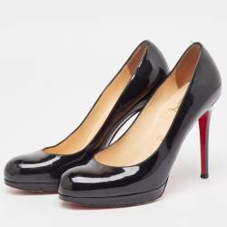 Christian Louboutin Black Patent Leather New Simple Pumps Size 37.5