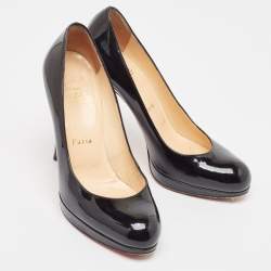 Christian Louboutin Black Patent Leather New Simple Pumps Size 37.5