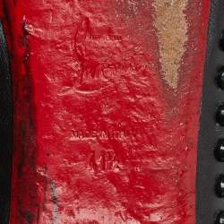 مملوكة مسبقًا Christian Louboutin Black Leather Pigalle Spikes Ballet Flats Size 41.5