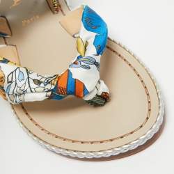 Christian Louboutin Multicolor Satin Spetsos Ankle Wrap Sandals Size 36
