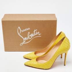 Christian Louboutin Yellow Python Kate  Pumps Size 36.5